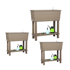 Aoodor 3Pcs Elevated Raised Planter Box w/Water Level Indicator for Vegetables