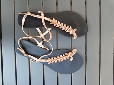 Sandalen Damen Gr.41 Steine Sommer Top Zustand 