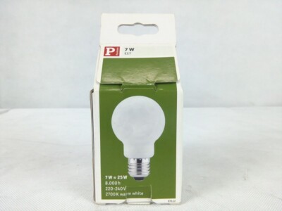 7W Paulmann 870.12 ESL energy saving lamp globe E27 ø60 2700K warm White