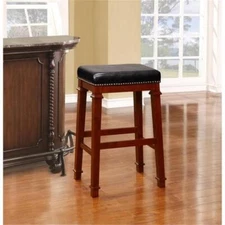 Hawthorne Collection 30" Faux Leather Bar Stool in Black
