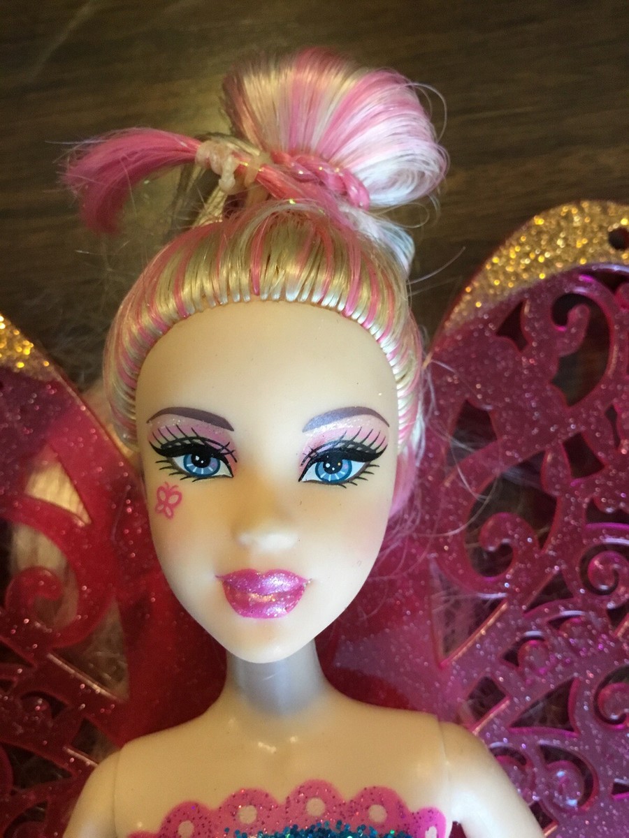 2009 Barbie Pink Sparkling Fairy Doll with Wings and Pink