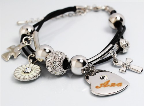 18k Pulsera con Dijes Oro Plateado el Nombre - ANA Para Mujeres | eBay