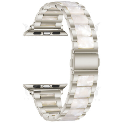 Luxus Harz + Edelstahl Armband Für Apple Watch Ultra Series 10 9 8 7 6 5 4 3 SE
