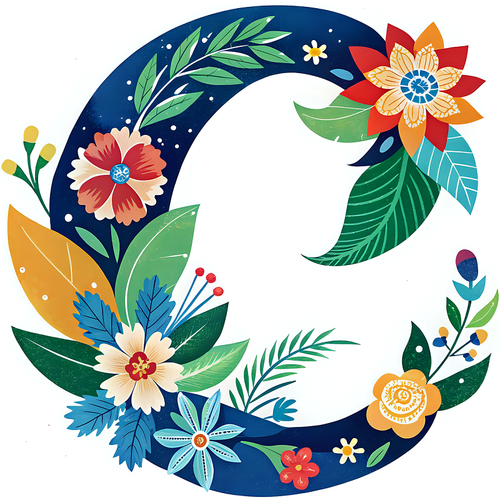 30 Custom Flowered Letter C Personalized Address Labels