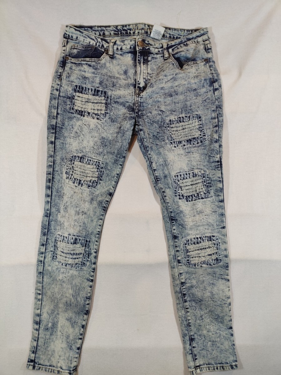 VIP Jeans Jeans Women's 13/14 Skinny Distressed Stretch Denim Acid
