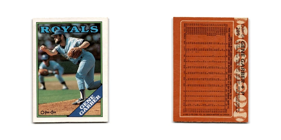 Gene Garber 1988 O-Pee-Chee #289 Kansas City Royals Baseball Card NM - Image 3 of 3