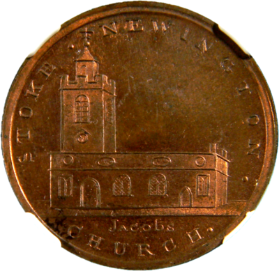 1790 's MIDDLESEX - SKIDMORE'S Token 1/2P NGC MS 65 RB Top Pop (10