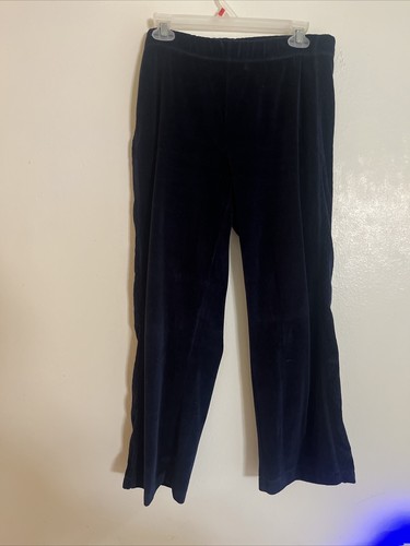 Ms. Lee Pants Women’s Vintage Navy Blue Velour Pull Casual Pants Small *READ* - Picture 2 of 6