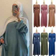 Muslim Women Long Maxi Dress Abaya Kaftan Ramadan Party Robe Islamic Loose Gown
