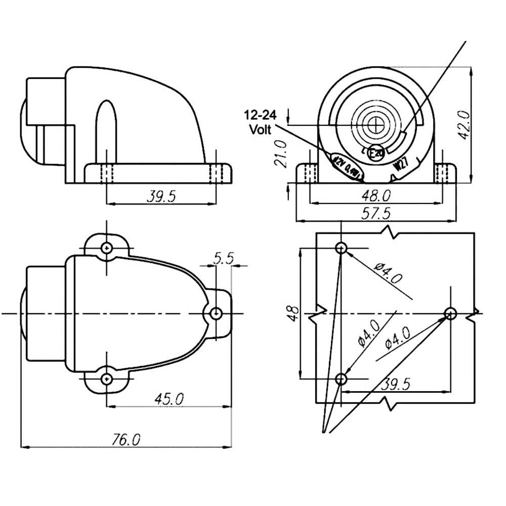 Eclairage de plaque d'immatriculation SecoRüt 27145 feu transparent 12V auto - 3