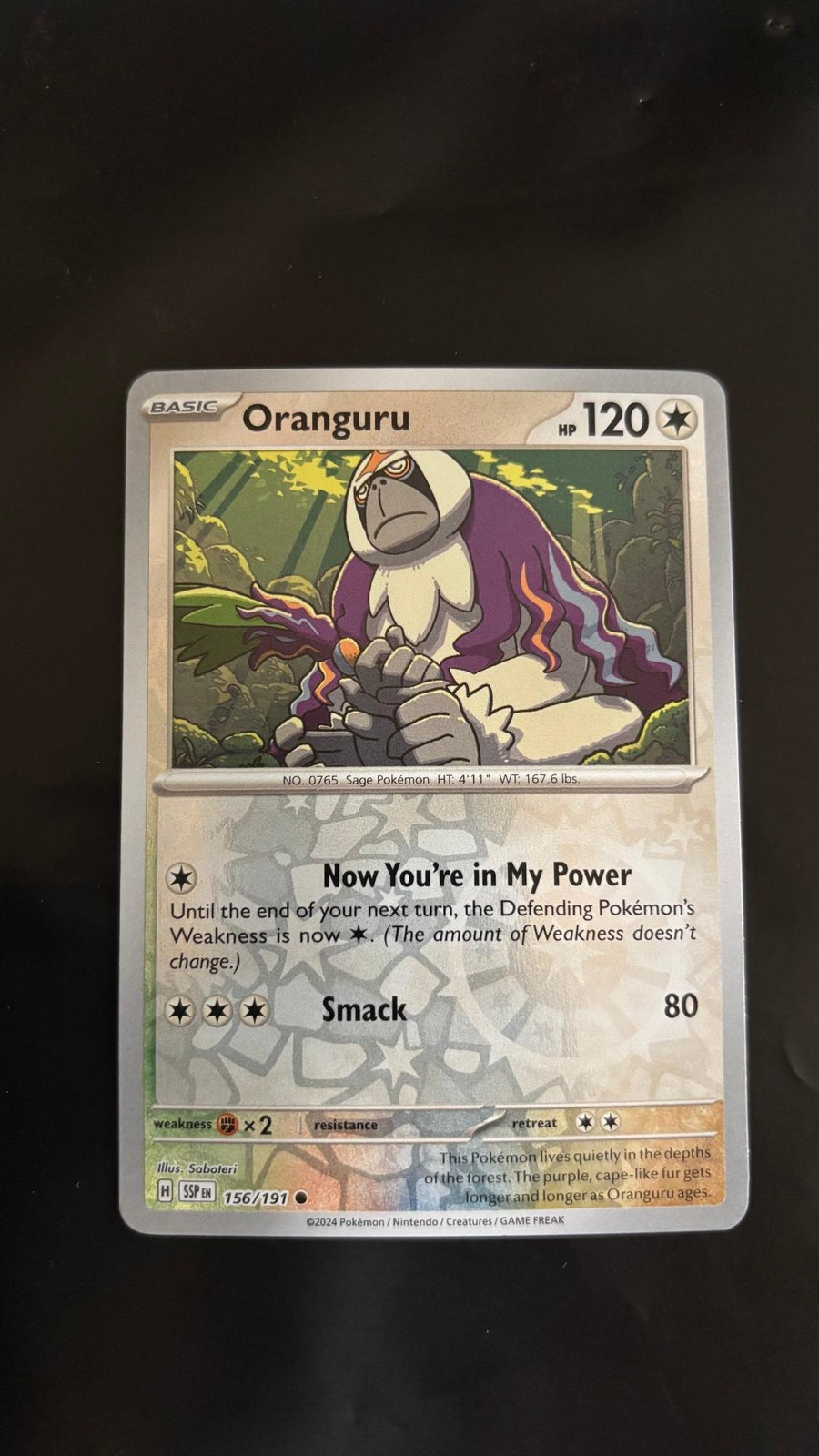 Oranguru 156/191 Common Surging Sparks Pokemon Reverse Holo LP