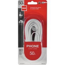 RCA 50 Ft. White Phone Cord TP443WHR RCA TP443WHR 044476053085 White