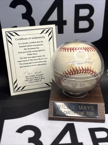 Willie Mays Autographed National League Baseball Paul Golden COA