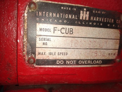 #ad #ad 1947 international farm all cub original equipment $2500.00