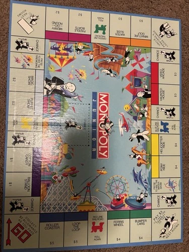 Monopoly Junior – Parker Brothers 1990 Edition (Vintage Amusement Park Theme)A4