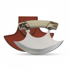 SZCO ULU Hunting Knife 5.5 Inch - Camping Knife with Handle, Stainless Steel ...