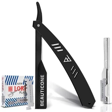 Straight Razors for Men, Straight Edge Razor, 100 Single Edge Blades, Stainless 