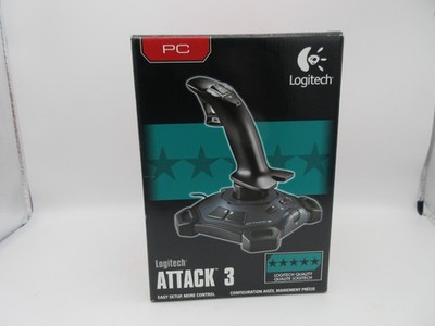 Vintage Logitech ATTACK 3 Video Game Flight Joystick Controller 2005 NEW! SEALED