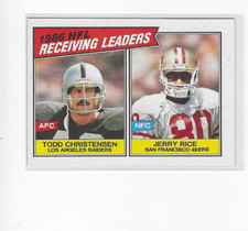 1987 Topps 1986 Receiving Leaders Todd Christensen/Jerry Rice #228