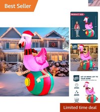 6' LED Christmas Flamingo Inflatable - Perfect for Indoor  Outdoor Festivities