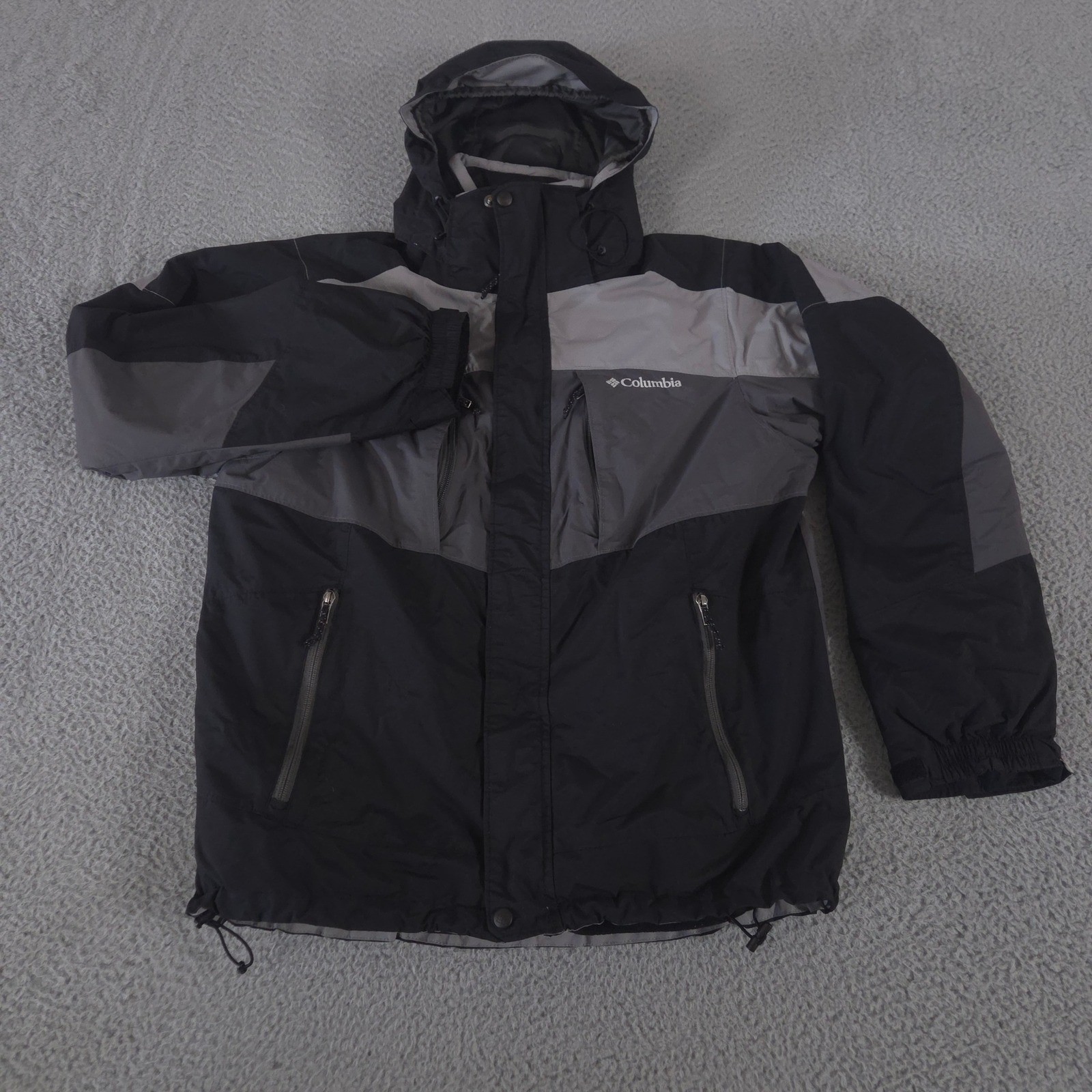 Columbia Jacket Men Medium Black Grey Interchange 3-in-1 Waterproof Fleece Liner