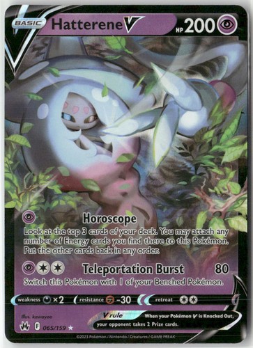 Hatterene V 065/159 Holo Ultra Rare Crown Zenith Pokemon Near Mint