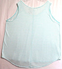 Women's Sleeveless White & Aqua Striped Nightshirt, Size 3X, By Terra & Sky — photo 2