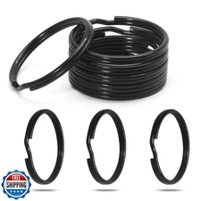 Waziaqoc 50PCS Split Rings, 25mm/1 inch Black Round Ring Key Chain Rings Smal