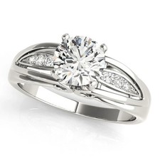 Lab-Created 1.70 Ct Round Cut Diamond Prong Wedding Ring 14K White Gold FN