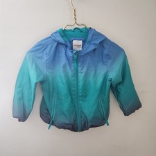 Cat  Jack Kids Hooded Ombre Windbreaker Jacket Blue Green Size XS