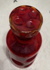 VTG Empoli Glass Decanter Red Orange Thumbprint Dimple Dot Made In Italy 12” — photo 4