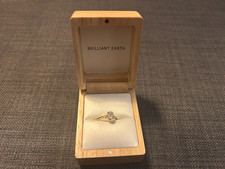 Brilliant Earth 18K Yellow Gold Cometa Three Stone Diamond Engagement Ring