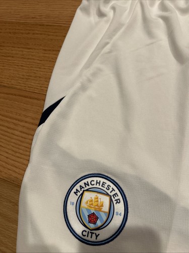 PUMA MANCHESTER CITY FC HOME SHORT 2024-2025 Sz S 775114 Men’s Soccer White NWT - Picture 3 of 8