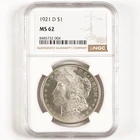 1921-D Morgan Dollar $1 MS62 NGC 31320