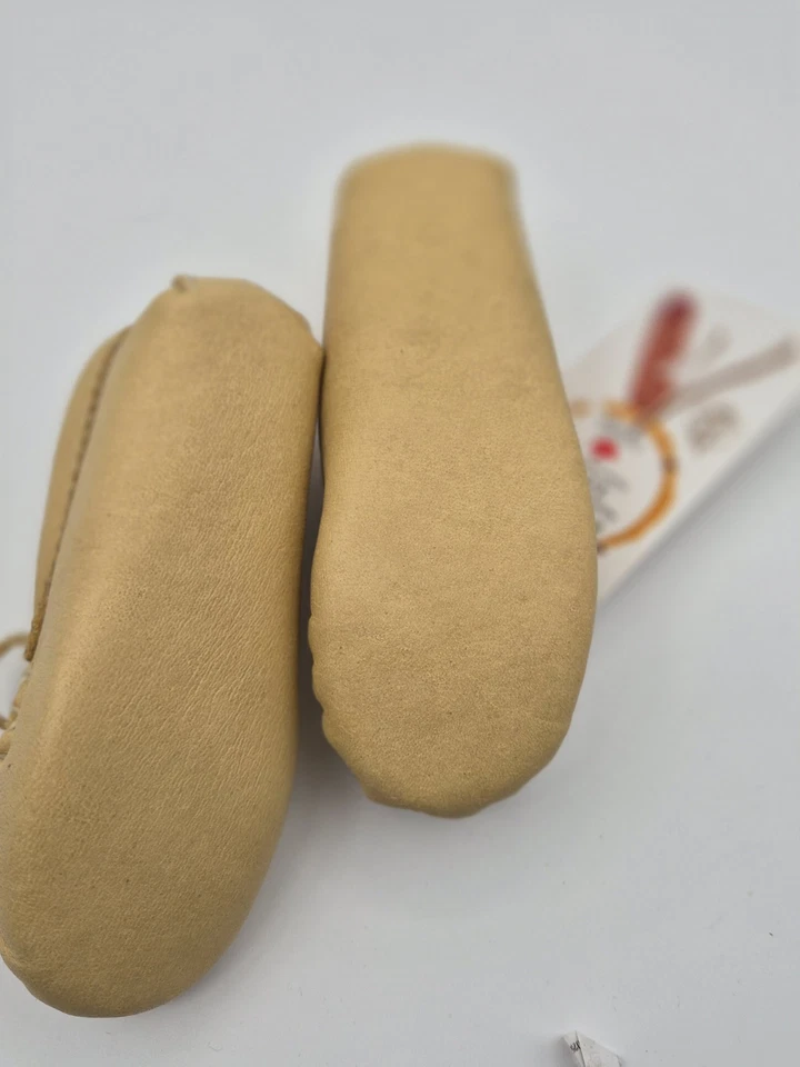 Bastien Industries Infantil Mocasines Infantiles Bebé Talla 6 Beige Nuevo Antiguo Stock Foto 3 de 4