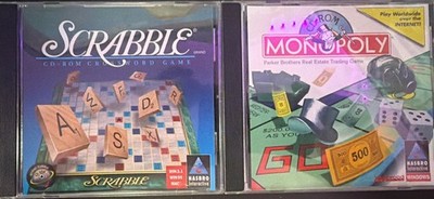 Monopoly CD-ROM (PC, 1995) And Scrabble Cd Rom PC 1996 Games Lot Of 2 NM/M