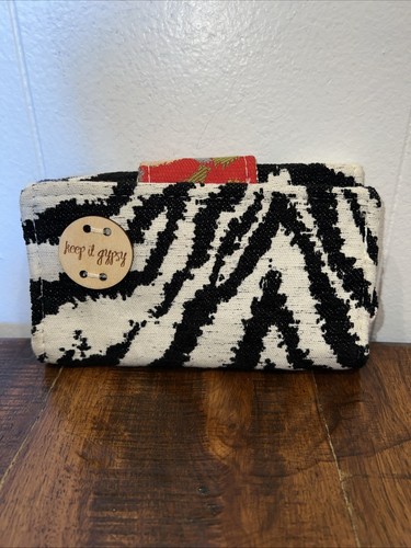 NWOT Keep It Gypsy Wallet Zebra & Multi-Color W/Blue Flower & Rhinestone Flap - Bild 4 von 20