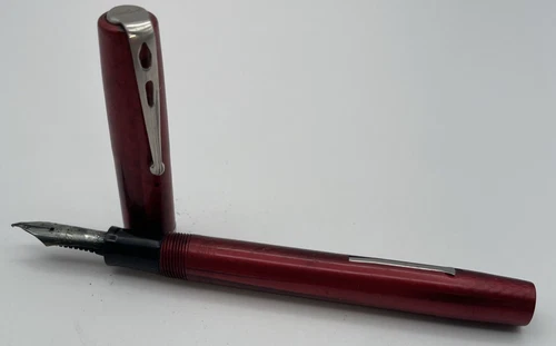 Esterbrook Dollar Pen Fountain Pen Red Marble Resin 2788 Fine Nib