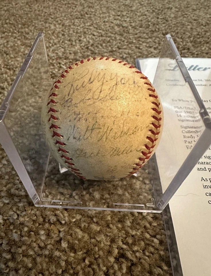 1945 Detroit Tigers World Series Champs Team Signed Baseball PSA DNA COA - Image 3 of 4