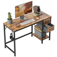 Computer Home Office Desk with 2 Drawers, 40 Inch Small Desk Study Writing Ta...