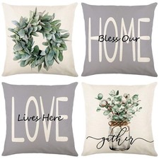 wyooxoo Throw Pillow Covers 18x18 Set of 4 18" x Pack 4 , Grey