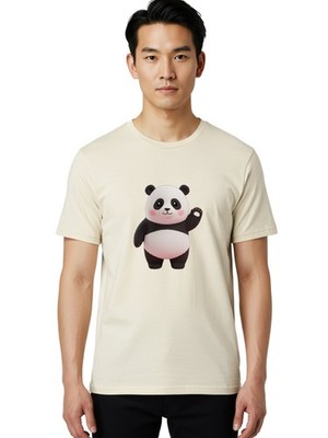 Panda-4 Mens Graphic Tee, 100% Cotton, Casual Summer Wear