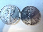 1942-P & 1943 P 50C Walking Halfs Dollars in Near Uncirculated Condition