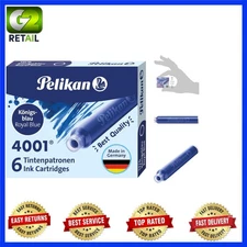 Luxury Royal Blue Ink Cartridges for Fountain Pens – 0.8ml, 6 Pack of 4001 TP/6