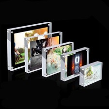 Transparent Acrylic Photo Frame Magnetic Poster Display Stand/Desktop Ornament--