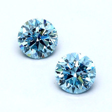 Natural Blue Color 2 CT Round Cut Lab-grown Diamond VVS1 Clarity Certified