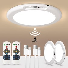 1/2/4Pack Rechargeable Motion Sensor Ceiling Light with Remote Magnetic Wireless