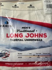 NEW Indera Mills Cotton-rich Long Johns Thermal Underwear PANTS Small NIP