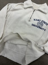 1950s Champion Runningman Kent State University Quarter Zip Sweater Size Medium