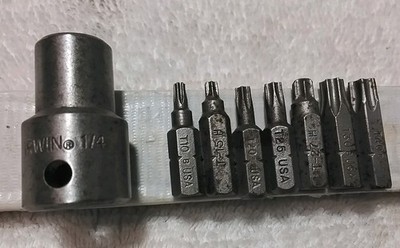 8PC IRWIN 3/8'' DRIVE SECURITY TAMPER PROOF TORX 1/4'' HEX ×1''  